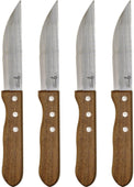 Set Of 4 Steak Knives - Acacia Wooden Handle Set Of 4 Steak Knives - Acacia Wooden Handle