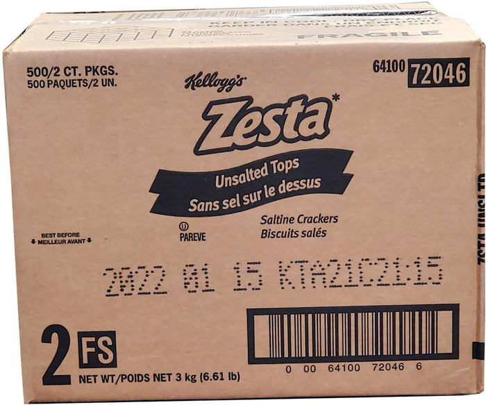 Kellogg's - Zesty Crackers - Unsalted - 72046