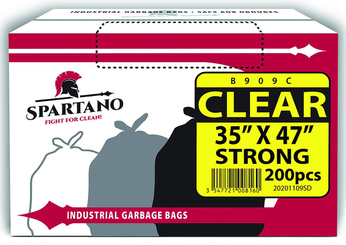 Spartano Industrial Garbage Bags - Clear, 35