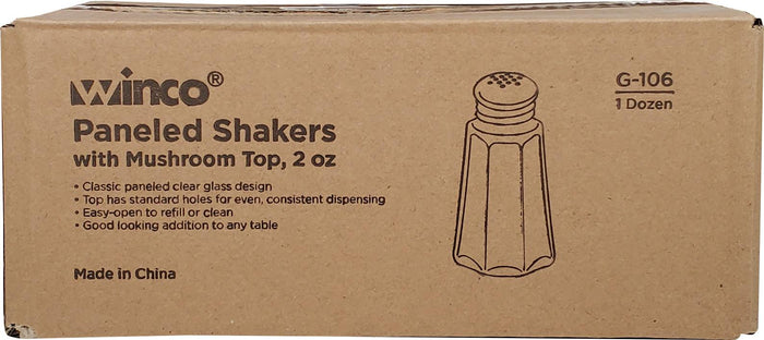 Salt & Pepper Glass Shakers 2oz