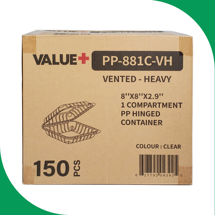 Value+ - PP - Premium Food Container - 8x8x3