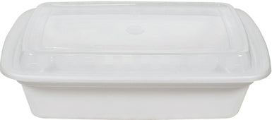 Value+ - 28oz Rectangle White Plastic Container Value+ - 28oz Rectangle White Plastic Container