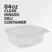 Genpak - Hinged Deli Container - Clear - 4oz - AD04 Genpak - Hinged Deli Container - Clear - 4oz - AD04