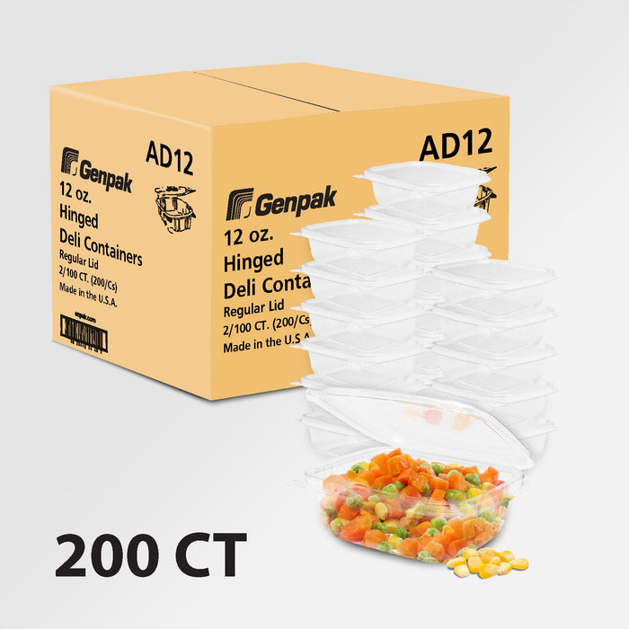 Genpak - Hinged Deli Container - Clear - 12oz - AD12