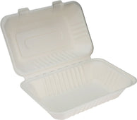 Eco-Craze - 9x6x3 Bagasse Clamshell Container Eco-Craze - 9x6x3 Bagasse Clamshell Container