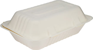 Eco-Craze - 9x6x3 Bagasse Clamshell Container