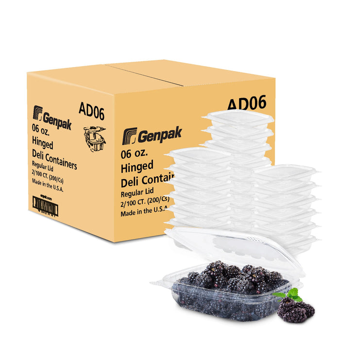 Genpak - Hinged Deli Container - Clear - 6oz - AD06