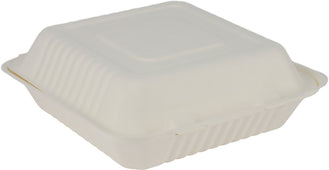 Eco-Craze - 9X9 Bagasse Clamshell Container Eco-Craze - 9X9 Bagasse Clamshell Container