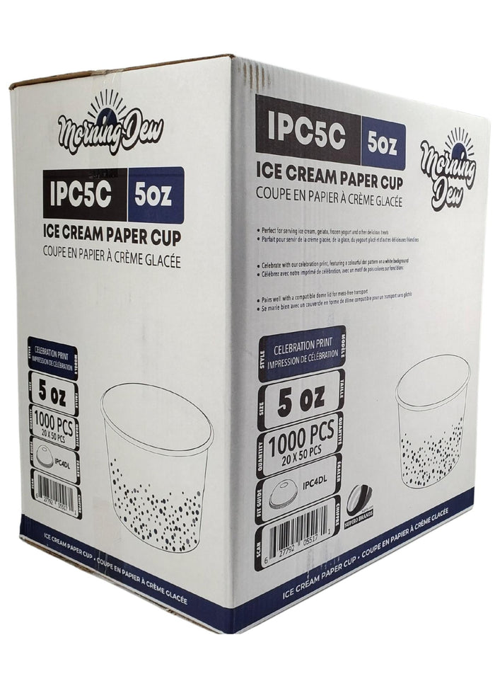 Morning Dew - 5oz Ice Cream Paper Cups - Celebration Print - IPC5C