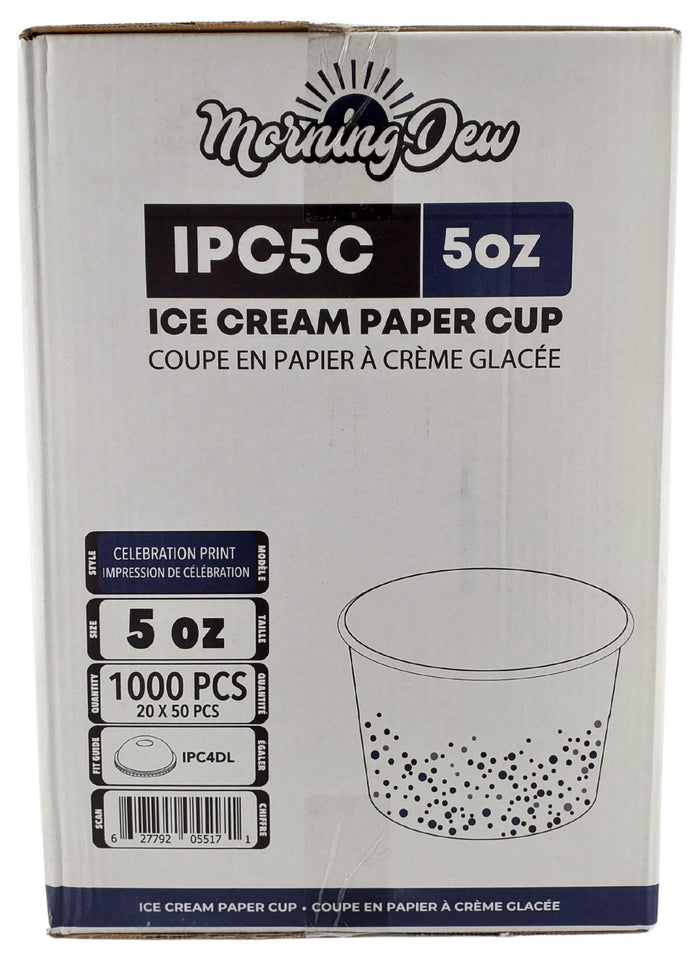 Morning Dew - 5oz Ice Cream Paper Cups - Celebration Print - IPC5C