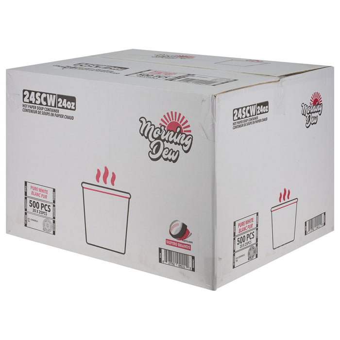 Morning Dew - 24 oz Paper Soup Container - White - 24SCW