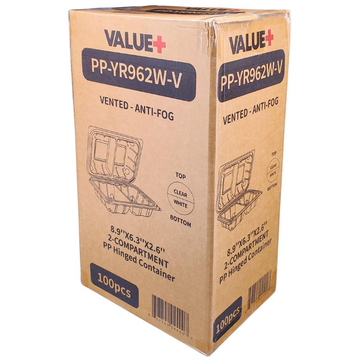 Value+ - YR962W-V - PP Hinged Cont. - 8.9x6.3x2.6