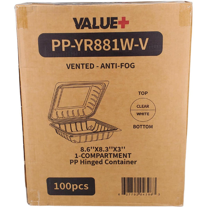 Value+ - YR881W-V - PP Hinged Cont. - 8.6x8.3x3