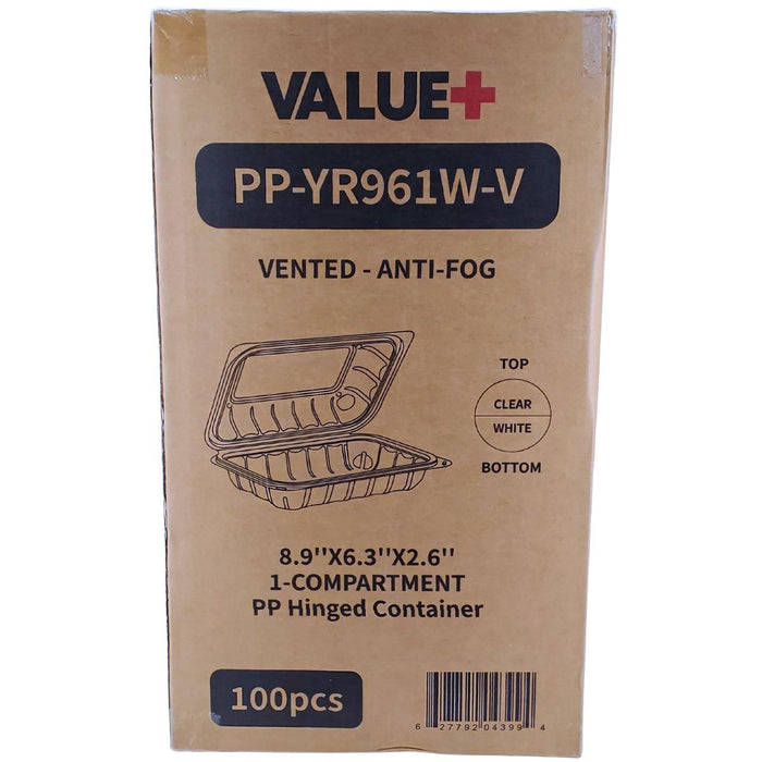 Value+ - YR961W-V - PP Hinged Cont. - 8.9x6.3x2.6