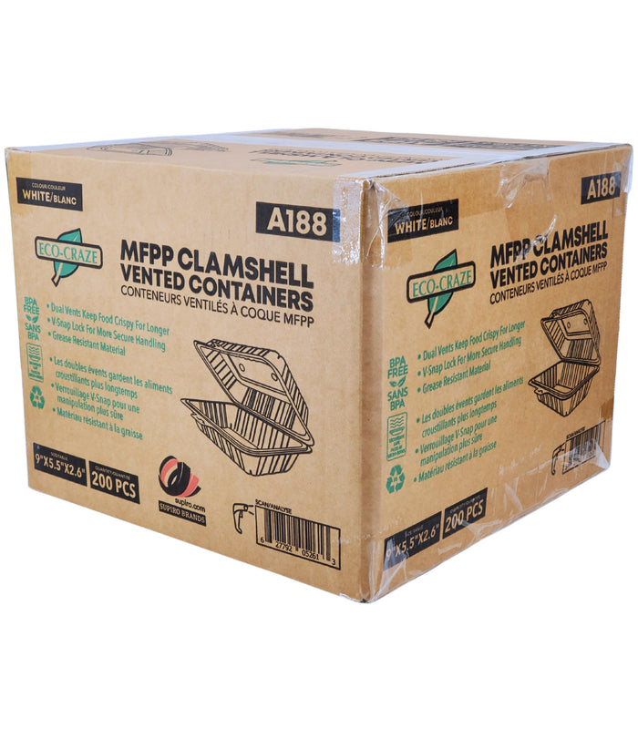 Eco-Craze MFPP Clamshell Vented Containers - 9