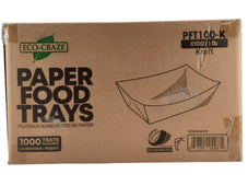 Eco-Craze PFT100-K #100 1 lb Kraft Paper Food Tray Eco-Craze PFT100-K #100 1 lb Kraft Paper Food Tray
