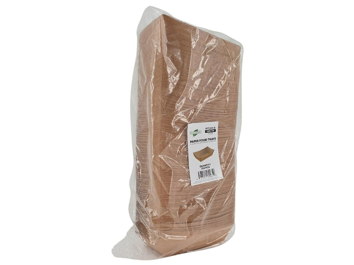 Eco-Craze PFT200-K #200 2 lb Kraft Paper Food Tray