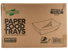 Eco-Craze PFT200-K #200 2 lb Kraft Paper Food Tray Eco-Craze PFT200-K #200 2 lb Kraft Paper Food Tray