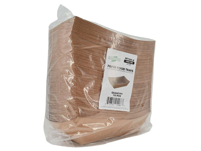 Eco-Craze - PFT300-K #300 3 lb Kraft Paper Food Tray