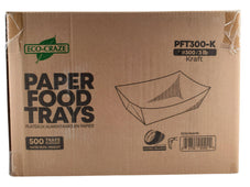 Eco-Craze - PFT300-K #300 3 lb Kraft Paper Food Tray Eco-Craze - PFT300-K #300 3 lb Kraft Paper Food Tray