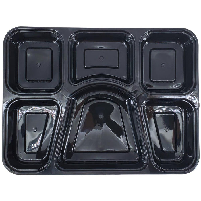Value+ - 6 Comp Take-Out Thali with Lid - Black - PP