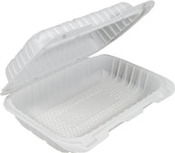 Eco-Craze - MFPP Clamshell Container - 9x6x2.6 - Double Lock - Vented - White Eco-Craze - MFPP Clamshell Container - 9x6x2.6 - Double Lock - Vented - White