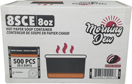 Morning Dew - 8 oz Paper Soup Container - Ebony Print - 8SCE Morning Dew - 8 oz Paper Soup Container - Ebony Print - 8SCE