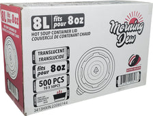 Morning Dew - Plastic Lids for 8 oz Paper Soup Container - 8L Morning Dew - Plastic Lids for 8 oz Paper Soup Container - 8L