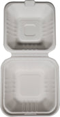 XC - E2E Foodpack - Bagasse Clamshell Container - 6x6 XC - E2E Foodpack - Bagasse Clamshell Container - 6x6