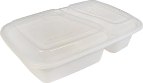 Value+ - 24oz 2 Compartment Rectangle Container - White Value+ - 24oz 2 Compartment Rectangle Container - White