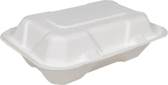 Eco-Craze - 9x6x3 Bagasse Clamshell Container Eco-Craze - 9x6x3 Bagasse Clamshell Container