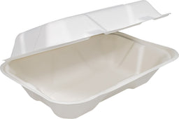 Eco-Craze - 9x6x3 Bagasse Clamshell Container Eco-Craze - 9x6x3 Bagasse Clamshell Container