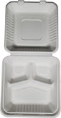 CLR - Arrow/PPP/Eco-Craze - Bagasse Clamshell Container - 9x9x3 CLR - Arrow/PPP/Eco-Craze - Bagasse Clamshell Container - 9x9x3