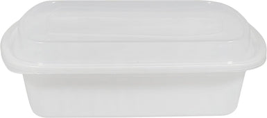 Rhino - Heavy 28Oz Rectangular Combo Container - White Rhino - Heavy 28Oz Rectangular Combo Container - White