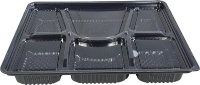 Vespa - 6 Comp Thali - White with Clear Lid - VEL-038/039 Vespa - 6 Comp Thali - White with Clear Lid - VEL-038/039