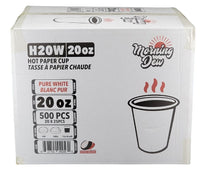 Morning Dew - 20 oz Hot Paper Cups - White - H20W Morning Dew - 20 oz Hot Paper Cups - White - H20W