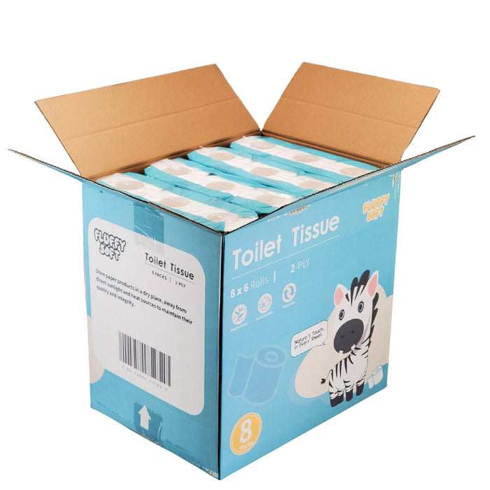 Fluffy Soft - Toilet Tissue - 2 ply - White