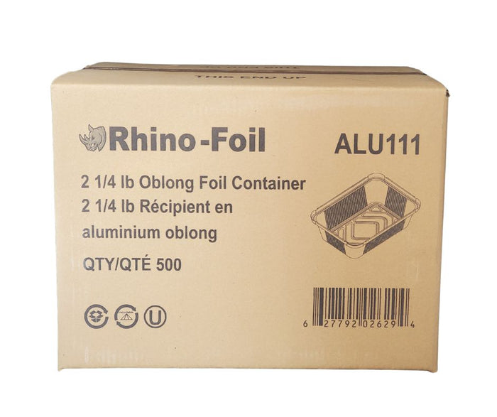 Rhino-Foil - 2 1/4 lb Oblong - Aluminium Foil Container - Heavy