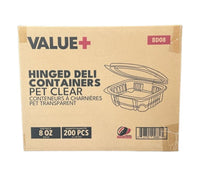 Value+ - 8oz Clear Hinged Deli Container - PET - BD08 Value+ - 8oz Clear Hinged Deli Container - PET - BD08