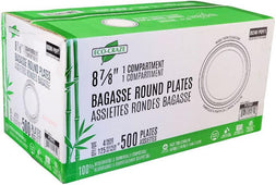 Eco-Craze Bagasse Round Plates - 8.75 Eco-Craze Bagasse Round Plates - 8.75