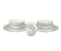 S&CO - Dinnerware Set - Taupe Band (16 PCS) S&CO - Dinnerware Set - Taupe Band (16 PCS)