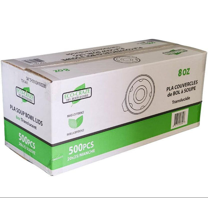 Eco-Craze Translucent PLA Soup Bowl Lids - 8oz
