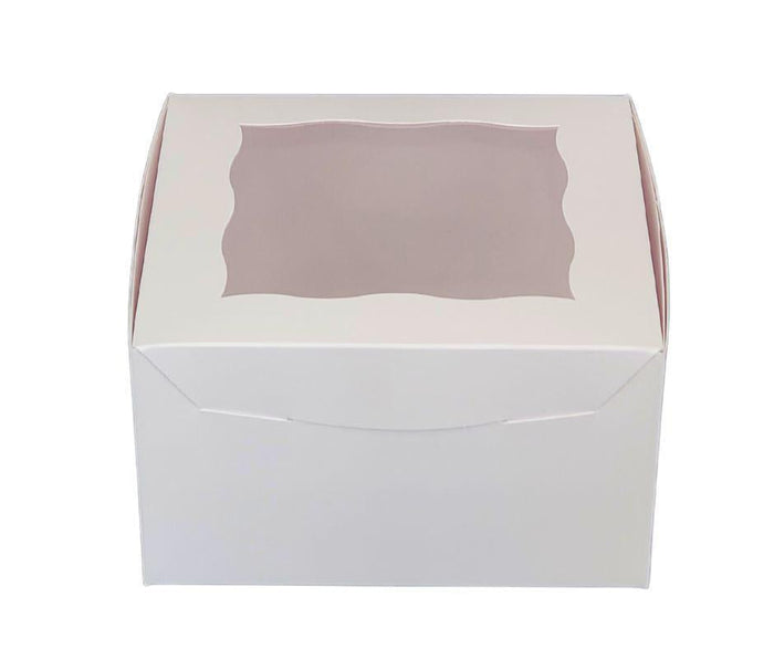 EB - 7 x 7 x 4 - 4 Cupcake Box with Window - White - 5281A