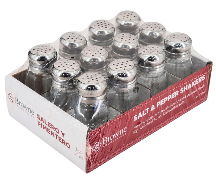 Browne - Salt & Pepper Shaker - Mushroom Top - 1oz/30ml 07/15