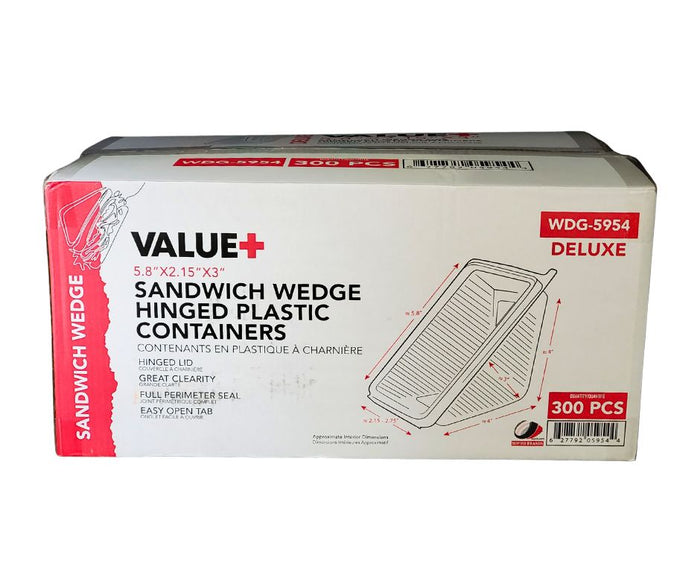 Value+ - Wedge sandwich - Hinged Container - 5.8