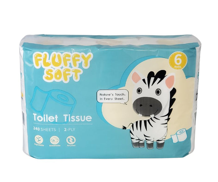 Fluffy Soft - Toilet Tissue - 2 ply - White