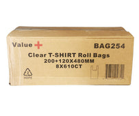 Value+ - Clear T-SHIRT Roll Bags Value+ - Clear T-SHIRT Roll Bags