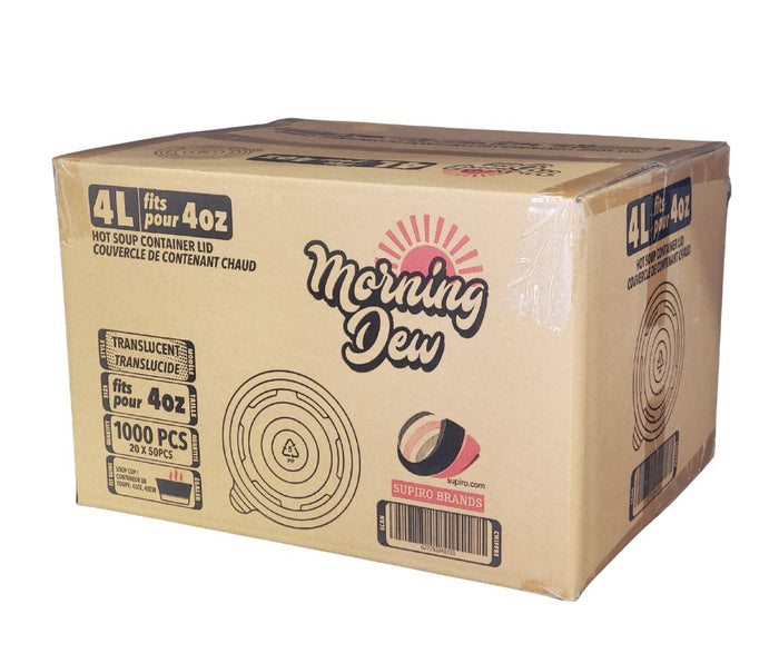 Morning Dew - Plastic Lids for 4 oz Paper Soup Container - 4L