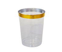 10oz cup with gold rim - Clear/Gold - CC10-N 10oz cup with gold rim - Clear/Gold - CC10-N