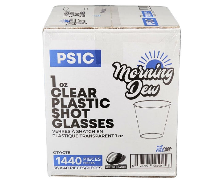 Morning Dew - 1oz Clear Plastic Shot Glass - PS1C